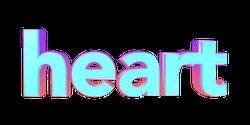 Blue Transparent Heart Sticker Neon Text Animation GIF