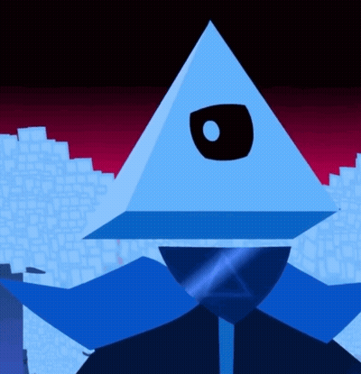 Blue Triangle With Black Eye GIF
