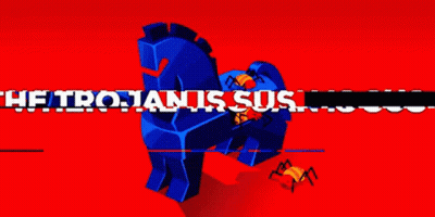 Blue Trojan Horse Saying Is Sus GIF
