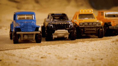 Blue Truck With Number 7 GIF