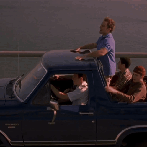 Blue Truck With Woohoo GIF