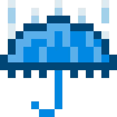 Blue Umbrella Pixel Art Sticker