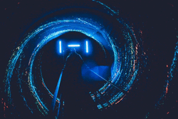 Blue Vortex With Person In The Middle GIF