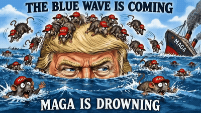 Blue Wave Is Coming MAGA Is Drowning Donald Trump GIF