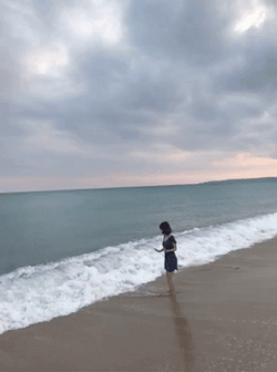 Blue Wave Touches The Legs GIF