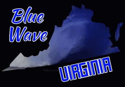 Blue Wave Virginia State Map GIF
