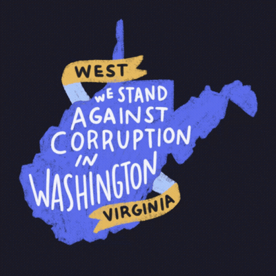 Blue West Virginia Map We Stand Against Corruption GIF