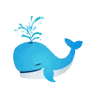 Blue Whale Spouting Water Sticker