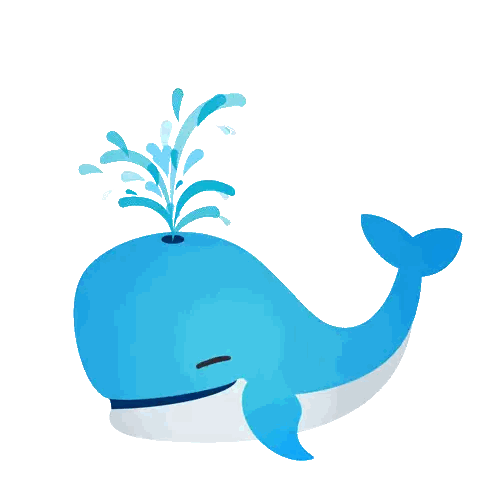 Blue Whale Spouting Water Sticker