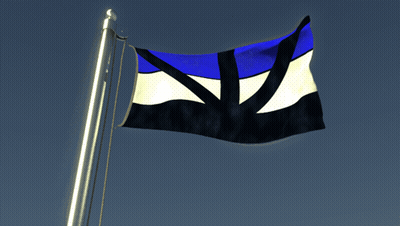 Blue White And Black Flag Flying GIF