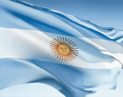 Blue White And Yellow Flag With Sun And Face GIF
