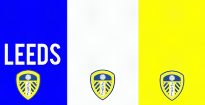 Blue White And Yellow Poster With Leeds GIF