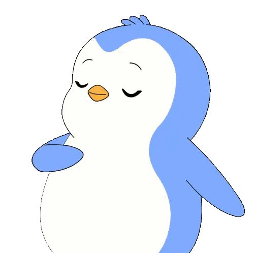 Blue White Penguin With Yellow Beak Sticker