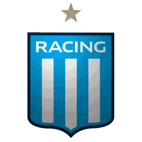 Blue White Racing Emblem With Gold Star Sticker