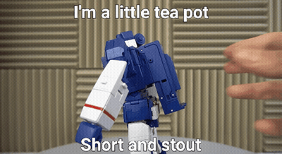 Blue White Robot I'm Little Teapot Short Stout GIF