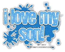 Blue White Sign I Love My Son Sticker