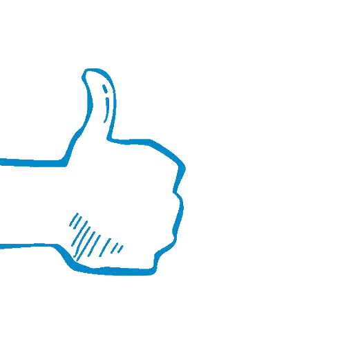Blue White Thumbs Up Sign Sticker