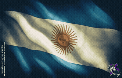 Blue White Yellow Flag With Sun GIF