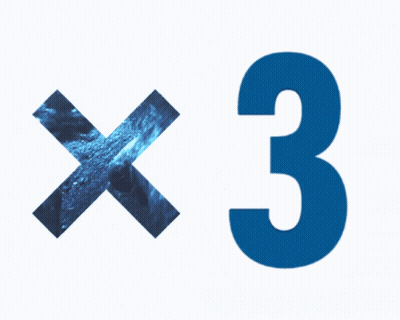 Blue X And Blue Number 3 GIF