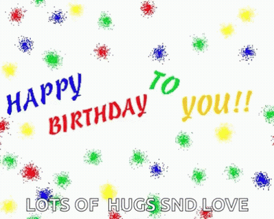 Blue Yellow Balloon Happy Birthday Lots Of Hugs And Love GIF