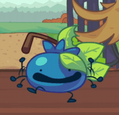 Blueberry With Leaf On Head GIF