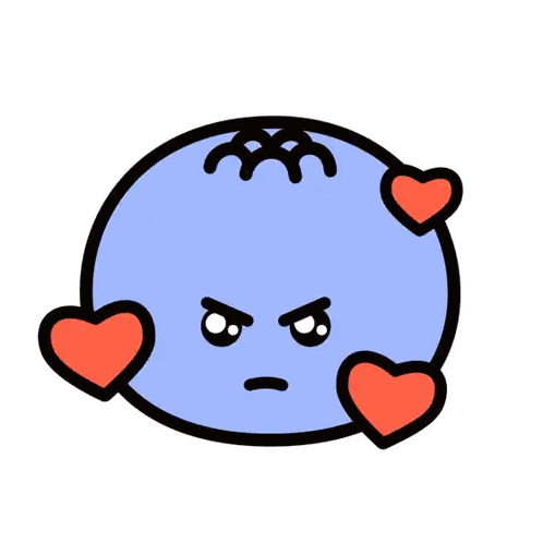 Blueberry With Three Red Hearts Sticker