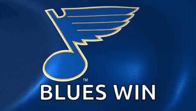 Blues Win Logo On Blue Background GIF