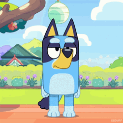 Bluey Looks Annoyed GIF