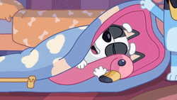 Bluey Muffin Sleeping Buona Notte GIF