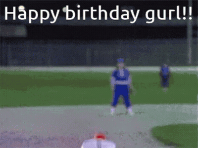 Blurred Baseball Field Happy Birthday Girl GIF