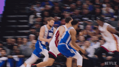 Blurred Basketball Game With Netflix Logo GIF