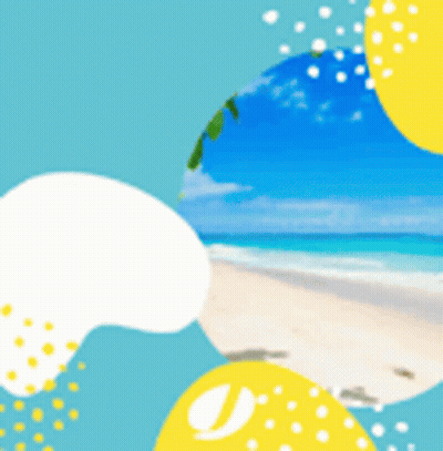 Blurred Beach Blue Sky Yellow Circles GIF