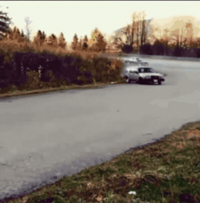 Blurred Car On Road With Trees GIF