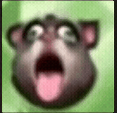 Blurred Cartoon Cat With Tongue Out