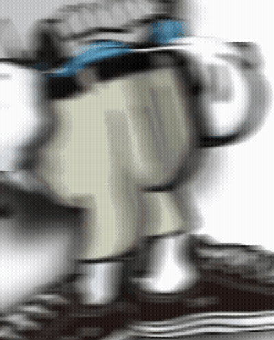 Blurred Cartoon Character Holding Coffee GIF