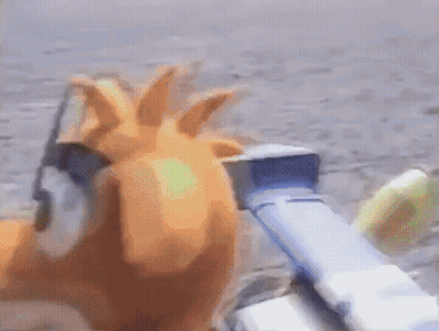 Blurred Cartoon Character With Sword GIF