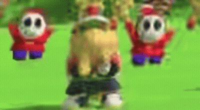 Blurred Cartoon Characters Standing On Green Field GIF