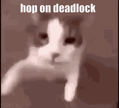 Blurred Cat Saying Hop On Deadlock GIF