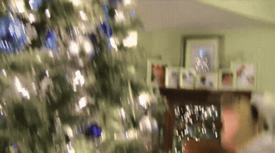 Blurred Christmas Tree With Fireplace GIF