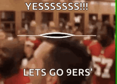 Blurred Crowd Lets Go 9Ers GIF