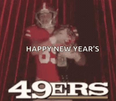 Blurred Football Player Happy New Year's 49Ers GIF