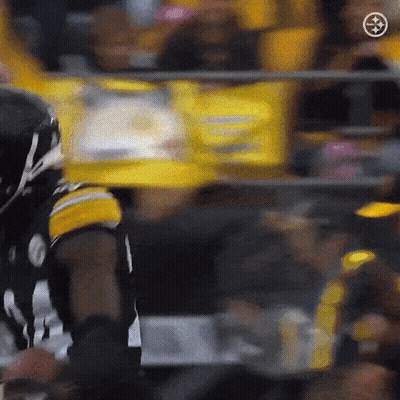 Blurred Football Player With Steelers Logo GIF