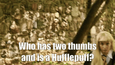 Blurred Girl Who Has Two Thumbs And Is A Hufflepuff GIF