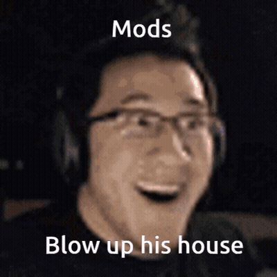 Blurred House With Text Mods Blow Up His House GIF