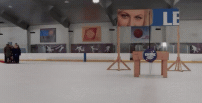 Blurred Ice Rink With Sign Saying Le GIF
