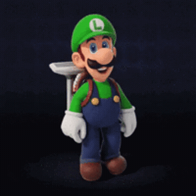 Blurred Luigi Holding Hammer GIF