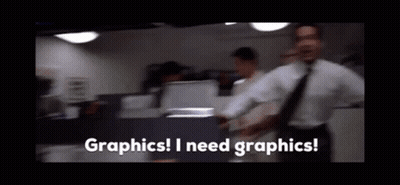 Blurred Man In Office Saying Graphics I Need Graphics GIF