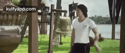 Blurred Man In Red And Black Jersey With Letter L GIF