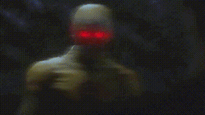Blurred Man Red Eyes Helicopter Noises Intensify Yellow GIF