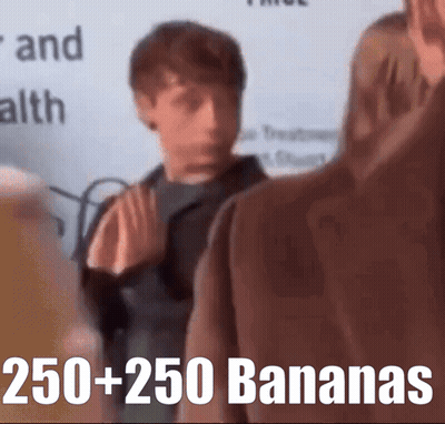 Blurred Man With 250 + 250 Bananas GIF